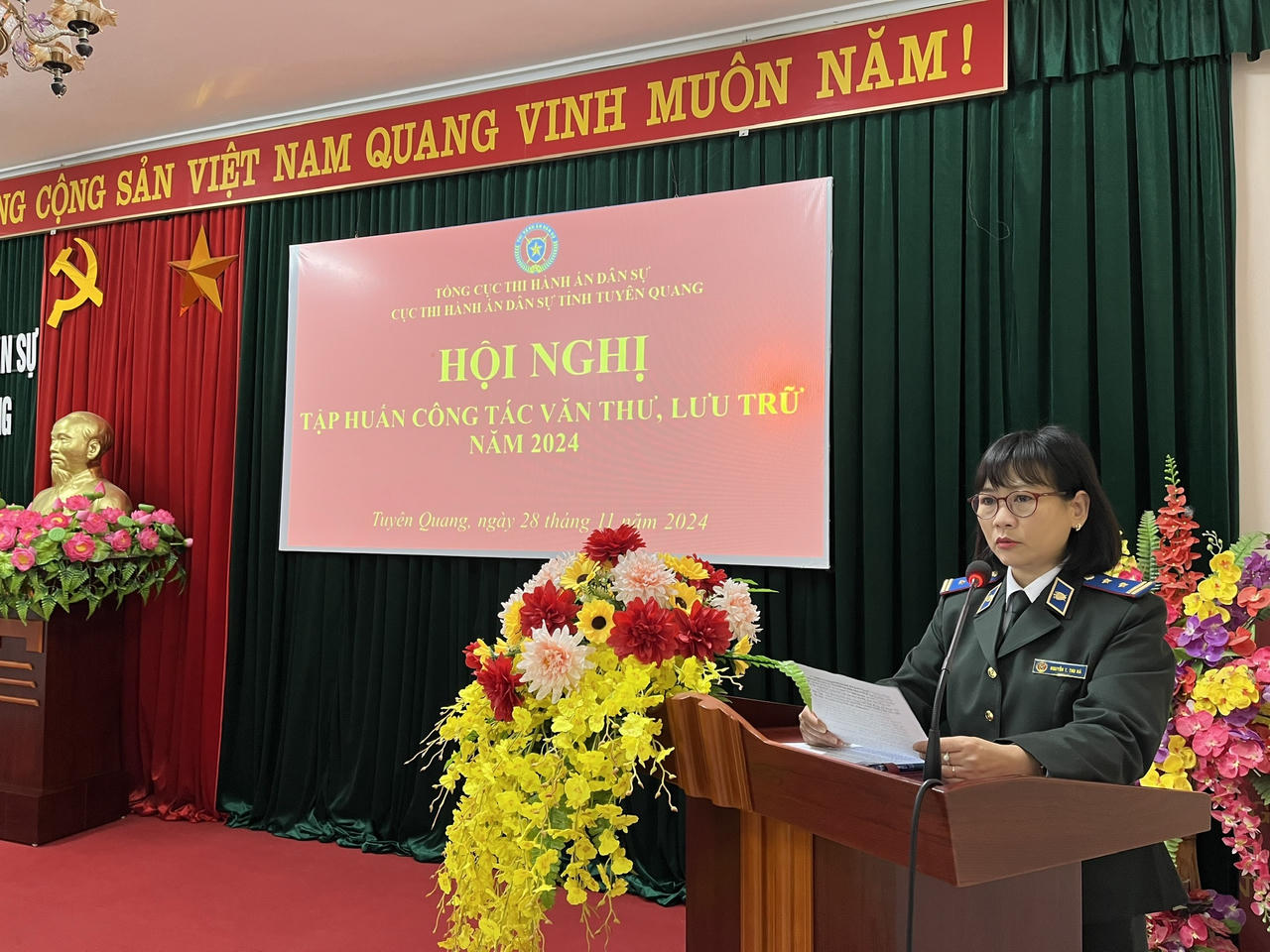 Cục thi hành án dân sự tỉnh Tuyên Quang tập huấn công tác văn thư lưu trữ 