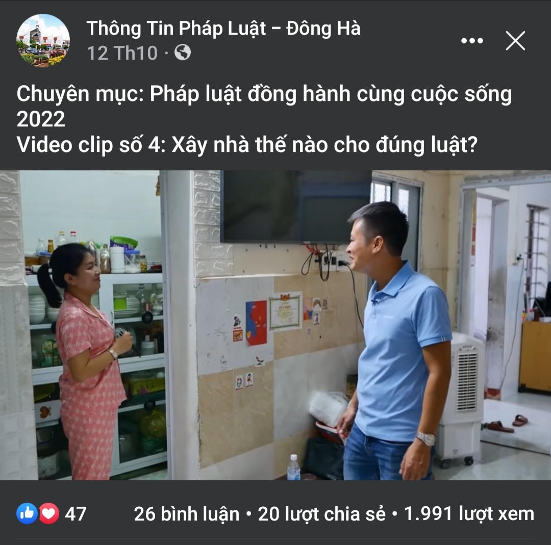 Phòng Tư pháp TP Đông Hà xây dựng Fanpage phổ biến pháp luật cho người dân