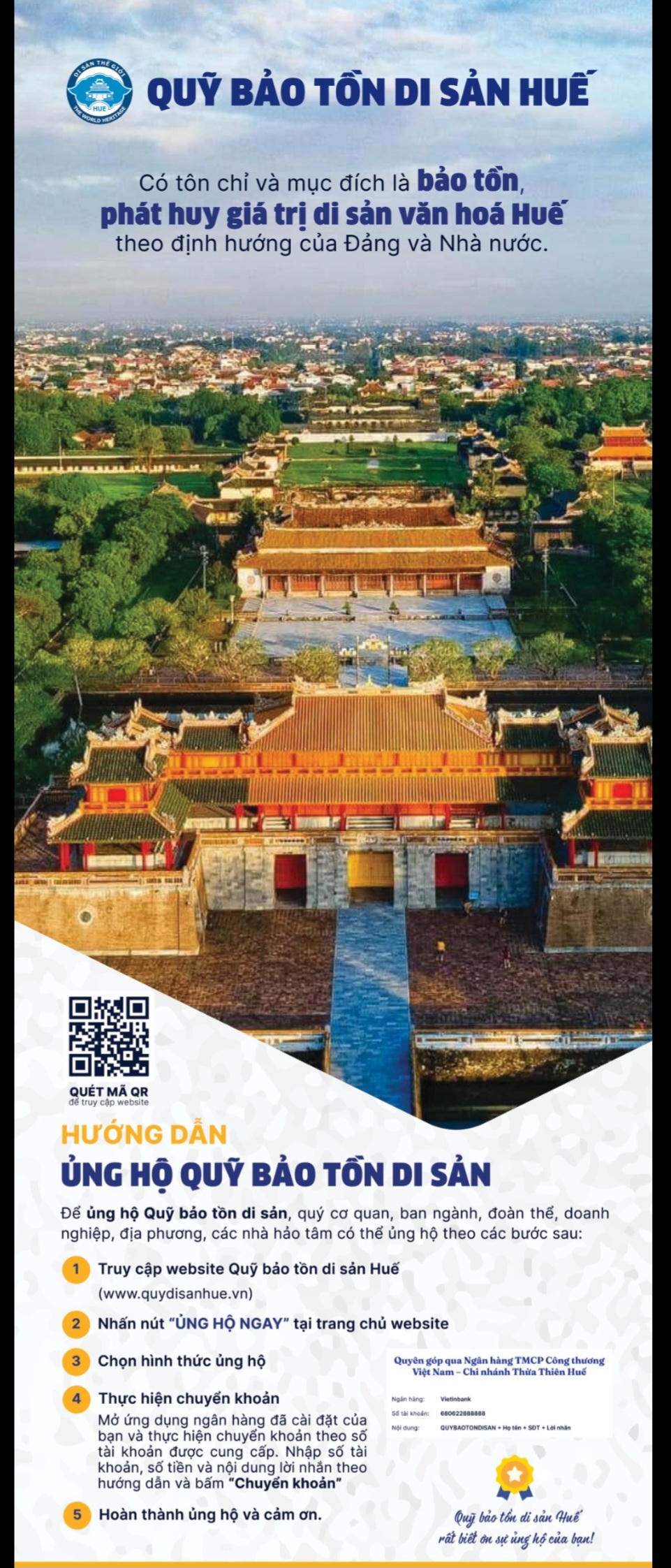 Huế: Tổ chức phát động ủng hộ Quỹ bảo tồn Di sản