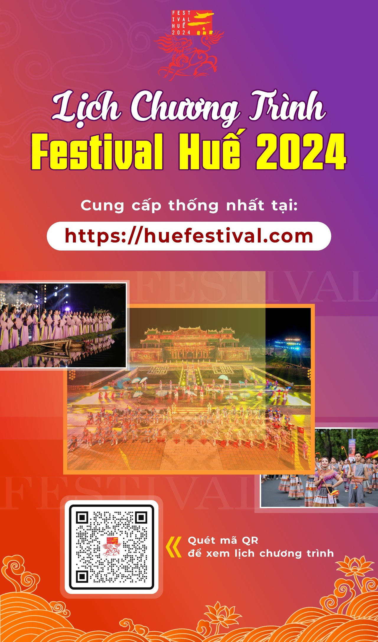 Xem lịch cụ thể chương trình Festival Huế 2024 ở đâu?