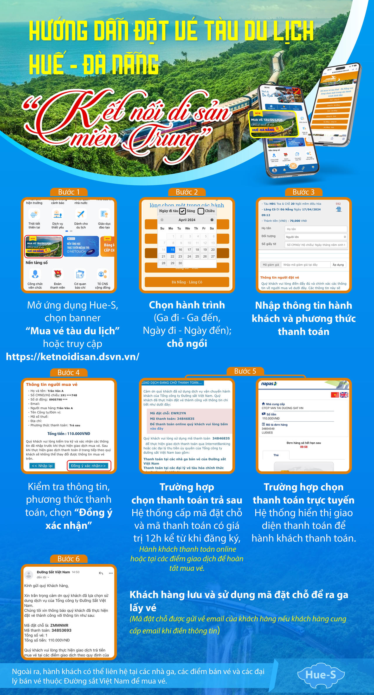 Hue-S tích hợp chuyên trang Đoàn tàu du lịch Huế - Đà Nẵng 'Kết nối di sản miền Trung'