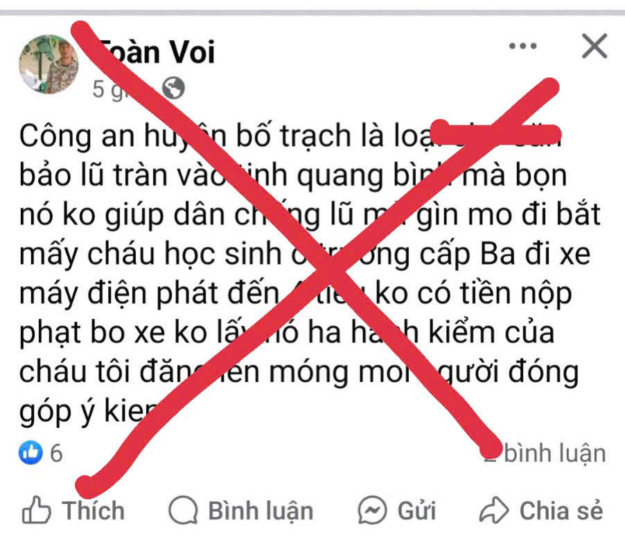 Con vi phạm giao thông, cha lên Facebook xúc phạm lực lượng Công an