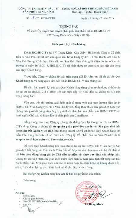 “Sốt” căn hộ Home City Trung Kính, xuất hiện nhiều thông tin gây nhiễu giá