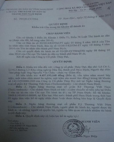 Bị  “tố” thi hành án kỳ quặc, ngân hàng lên tiếng