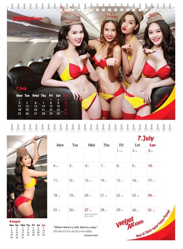 Lịch “nóng“- bikini Vietjet- nhận được nhiều thiện cảm