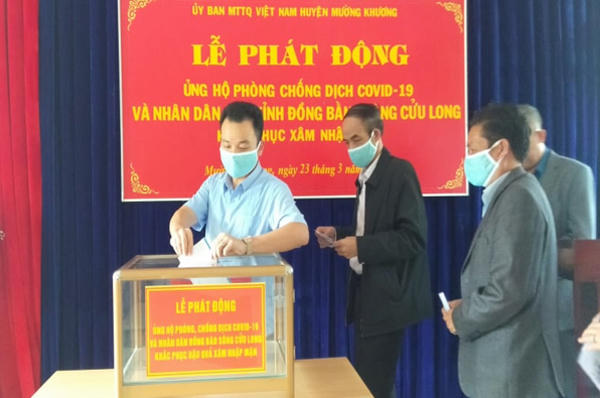 Huyện Mường Khương chung tay ủng hộ phòng, chống dịch Covid – 19 và khắc phục xâm nhập mặn