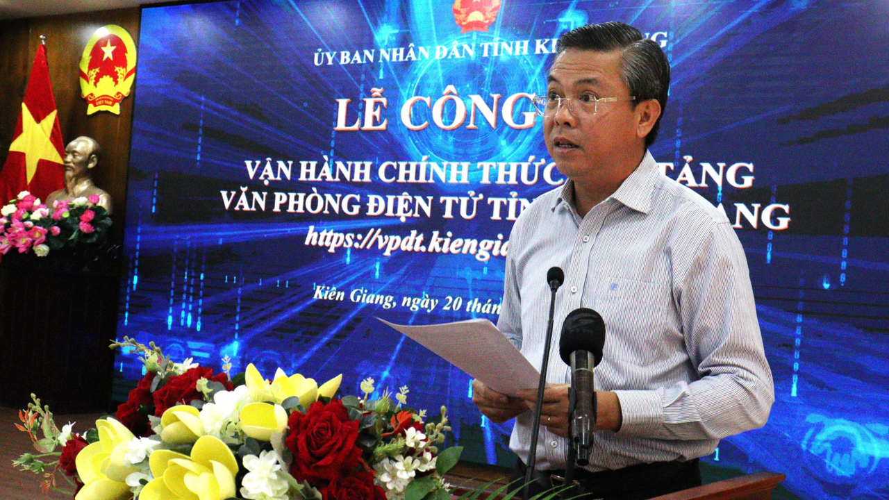 Vận hành chính thức Nền tảng Văn phòng điện tử tỉnh Kiên Giang