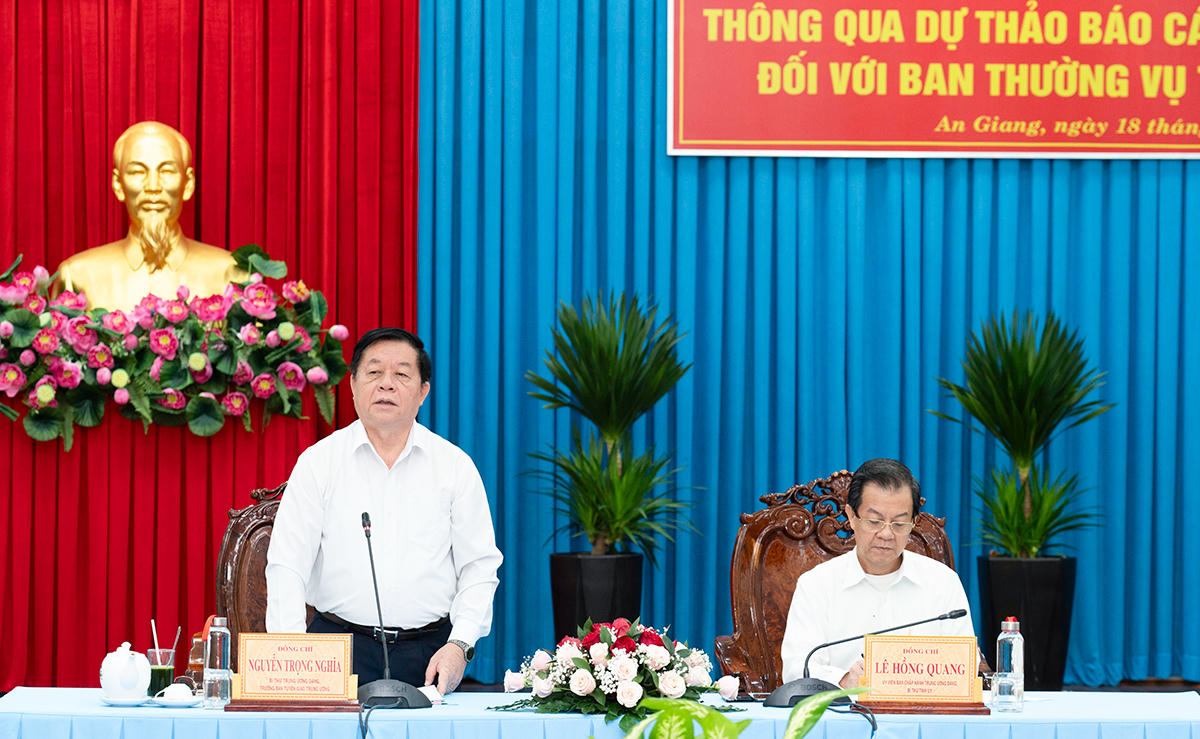 Thông qua dự thảo kết quả kiểm tra đối với Ban Thường vụ Tỉnh ủy An Giang