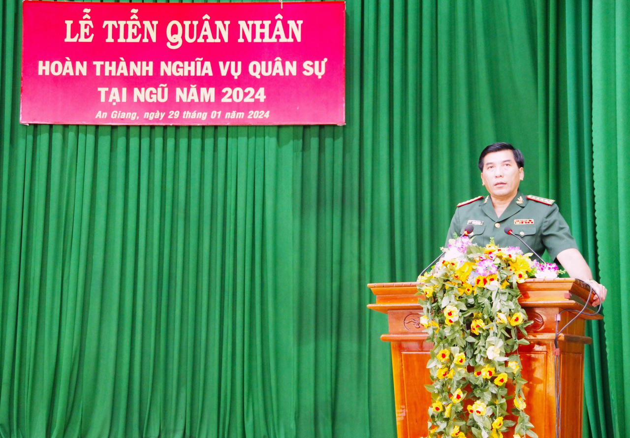 An Giang: Tổ chức Lễ tiễn quân nhân hoàn thành nghĩa vụ quân sự trở về địa phương