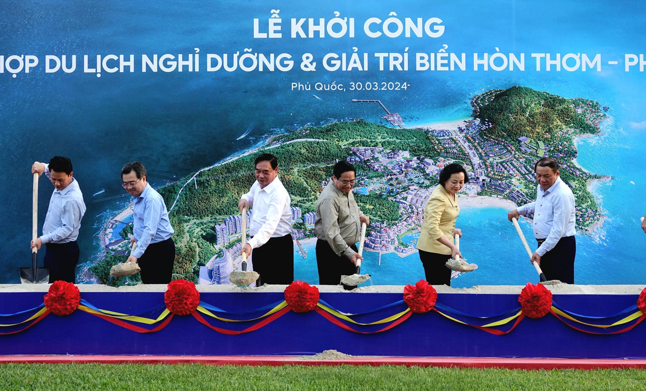 Thủ tướng Chính phủ dự lễ khởi công Tổ hợp du lịch nghỉ dưỡng và giải trí biển Hòn Thơm