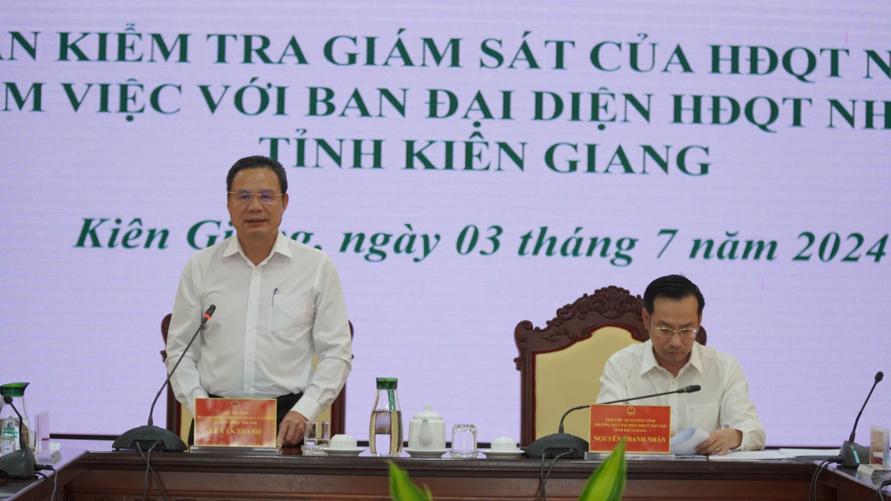 Đoàn kiểm tra giám sát của HĐQT Ngân hàng Chính sách xã hội Việt Nam làm việc tại Kiên Giang