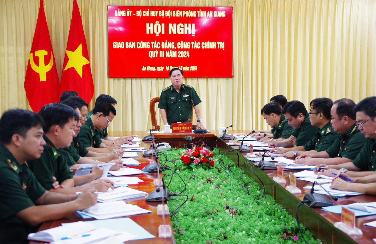 Bộ đội Biên phòng tỉnh An Giang giao ban công tác Đảng, công tác chính trị quý III năm 2024