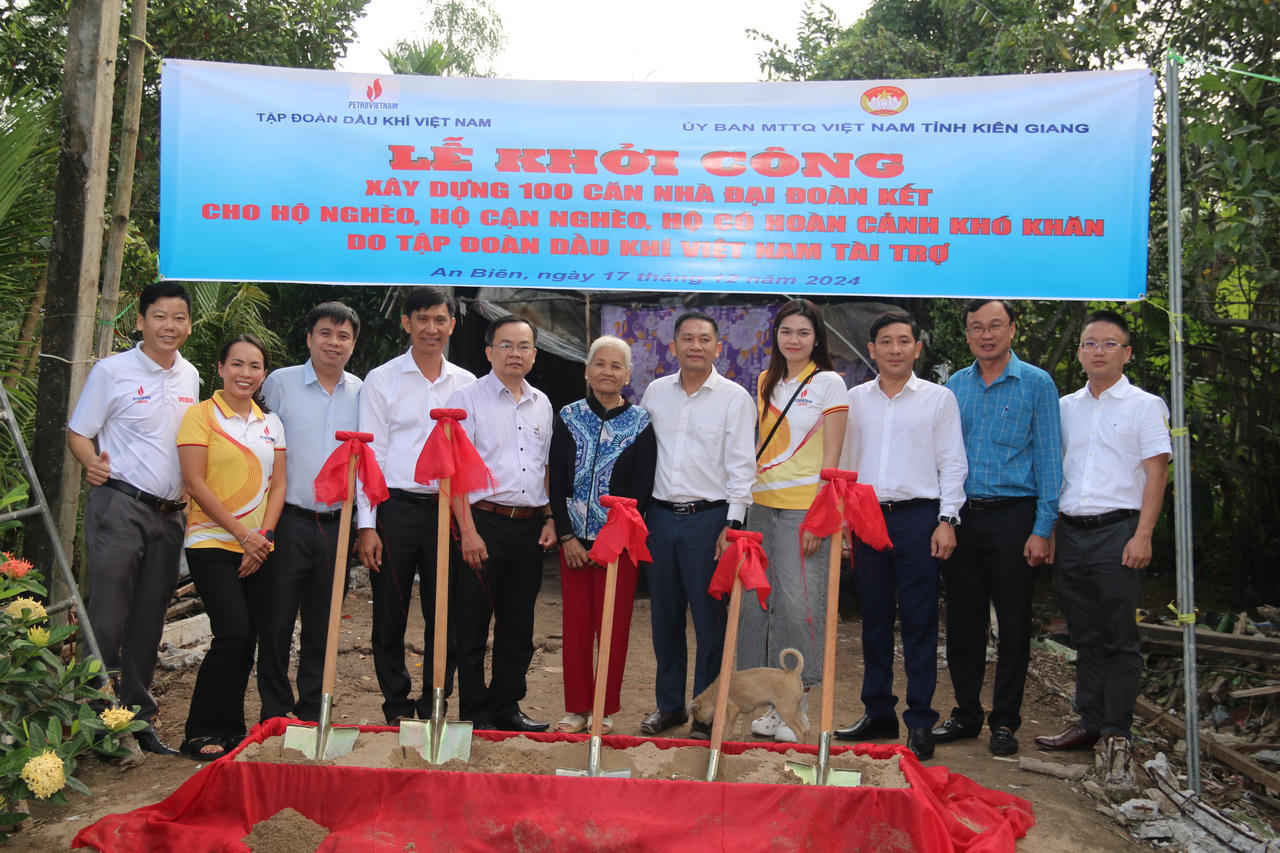 Khởi công xây dựng 100 căn nhà đại đoàn kết tại Kiên Giang