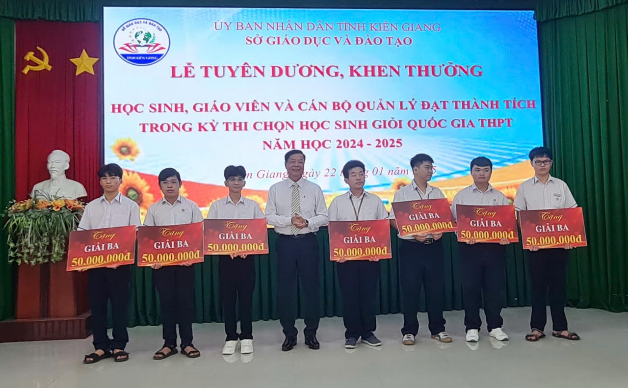 Kiên Giang đứng đầu ĐBSCL về số giải trong kỳ thi học sinh giỏi quốc gia THPT