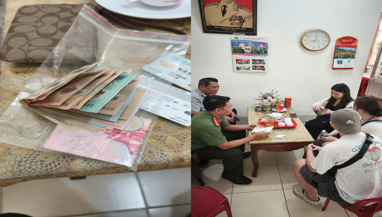 Trả lại tài sản, giấy tờ bị mất cho du khách nước ngoài