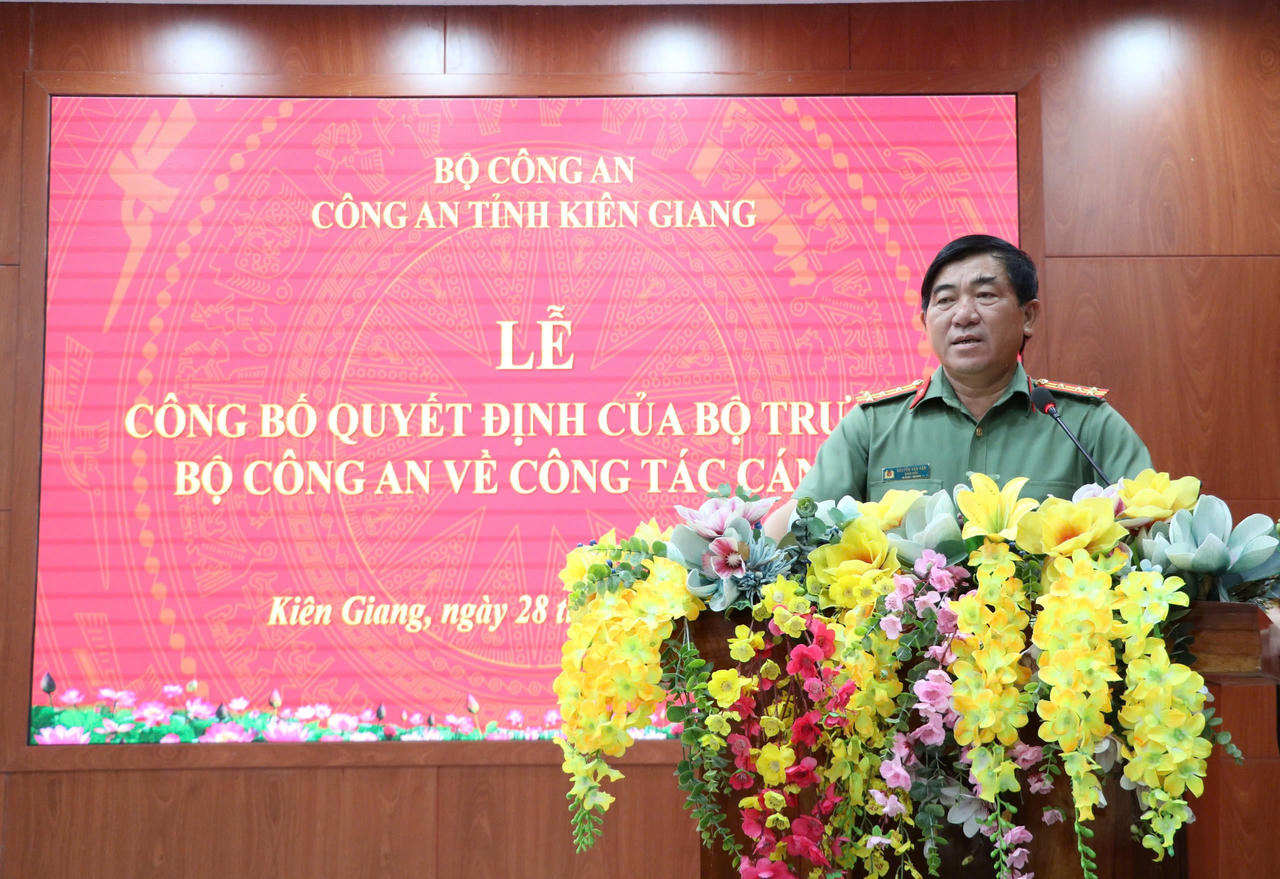 Kiên Giang: Công bố Quyết định bổ nhiệm lại Phó Giám đốc Công an tỉnh