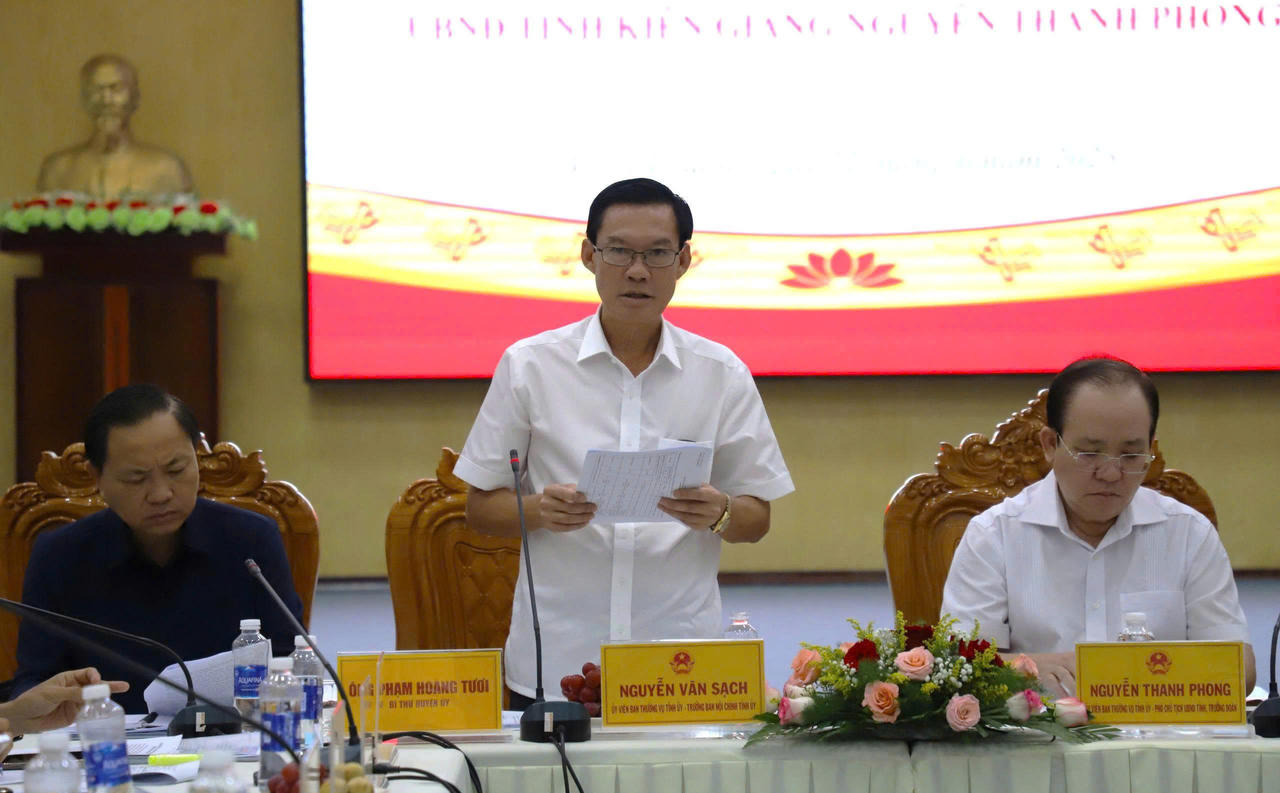 Phó Chủ tịch UBND tỉnh Kiên Giang kiểm tra, khảo sát và làm việc tại huyện Vĩnh Thuận