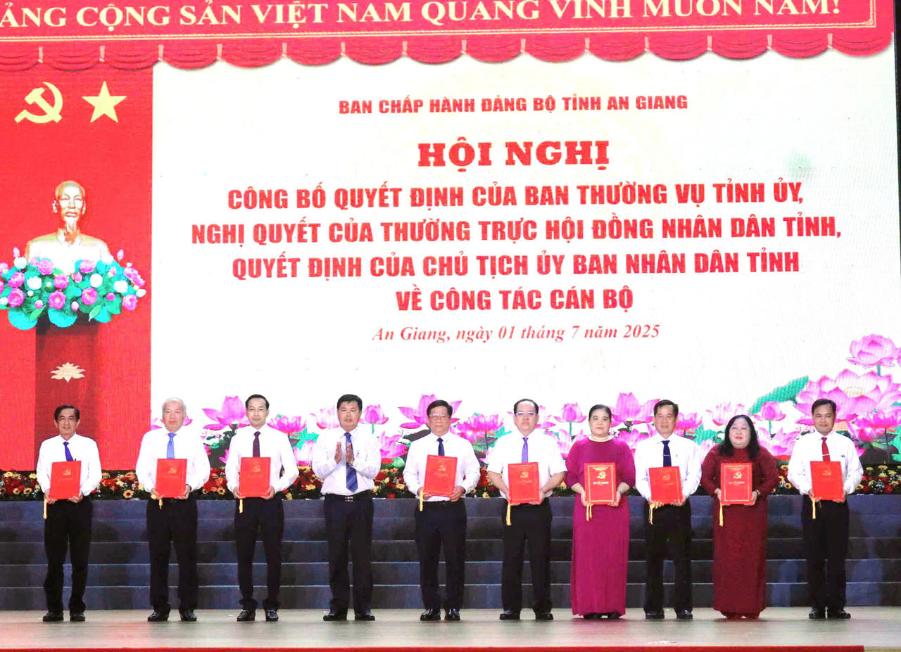 An Giang công bố nhân sự lãnh đạo sau sắp xếp bộ máy