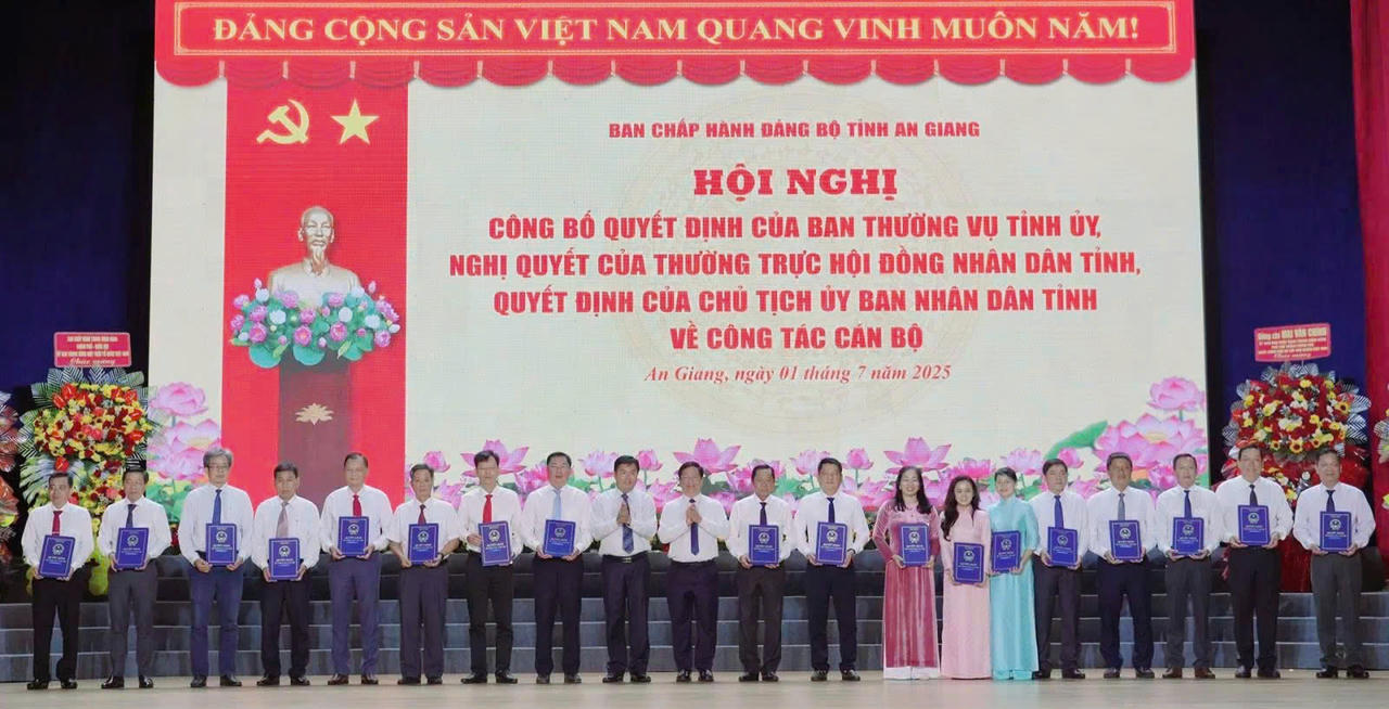 An Giang công bố nhân sự lãnh đạo sau sắp xếp bộ máy