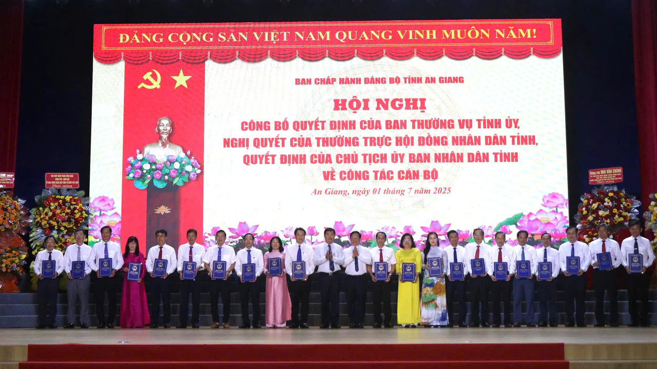 An Giang công bố nhân sự lãnh đạo sau sắp xếp bộ máy