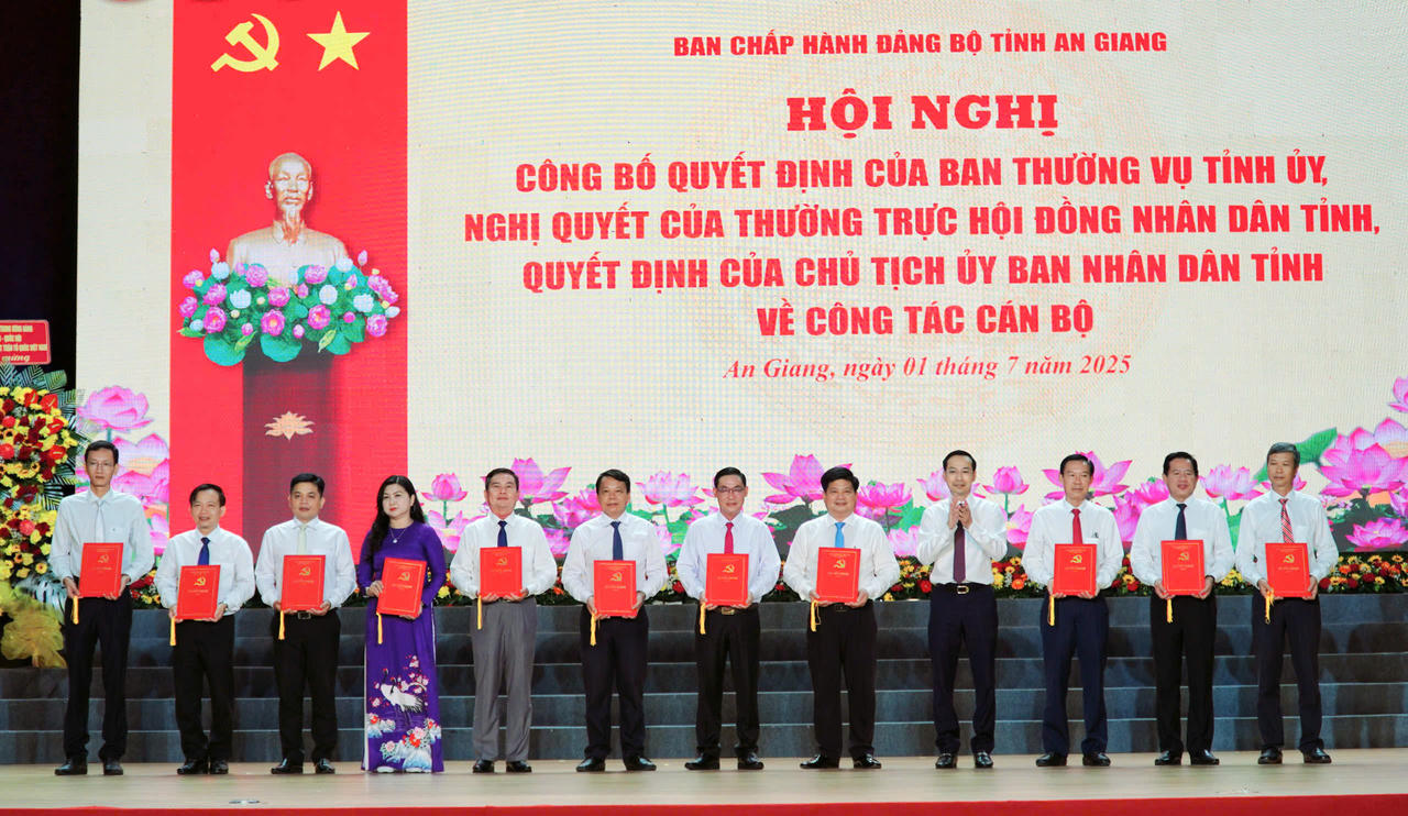 An Giang công bố nhân sự lãnh đạo sau sắp xếp bộ máy