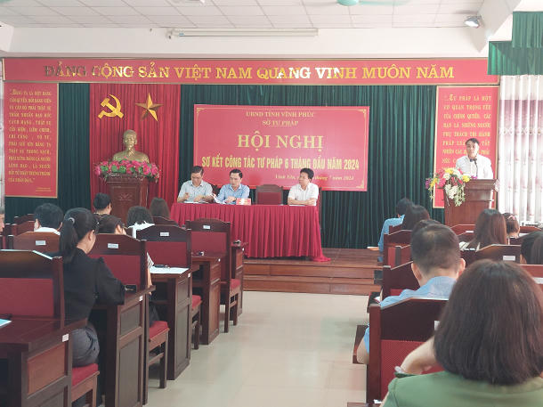 Sở Tư pháp Vĩnh Phúc tổ chức Hội nghị sơ kết công tác tư pháp 06 tháng đầu năm 2024