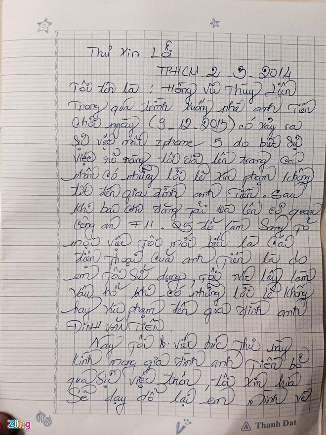 Vợ Hiếu Hiền gửi thư xin lỗi gia đình mất cắp iPhone