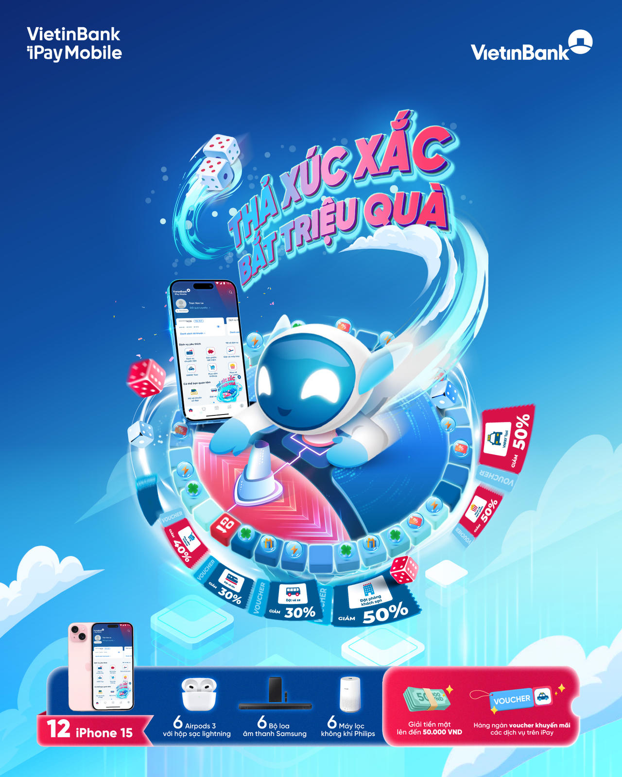 Lộ diện những chủ nhân may mắn trúng iPhone 15, AirPods 3 chương trình 'Thả xúc xắc – Bắt triệu quà' của VietinBank iPay Mobile