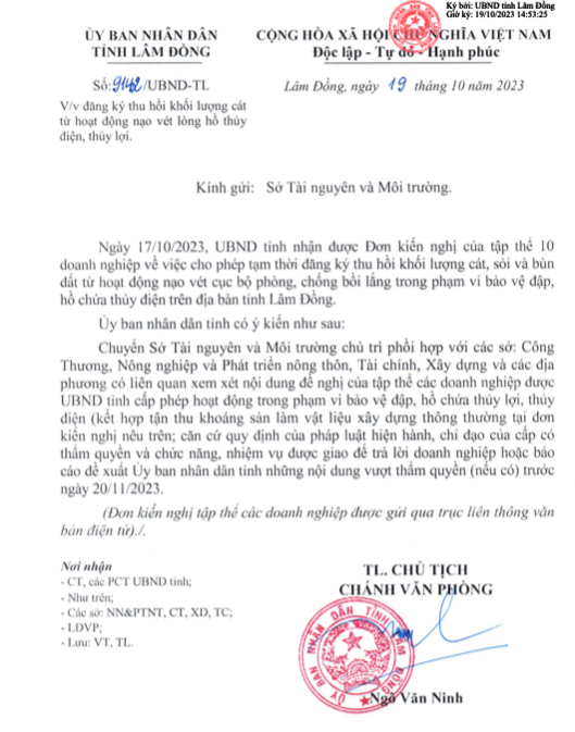 Lâm Đồng chỉ đạo xem xét kiến nghị gỡ khó tận thu khoáng sản