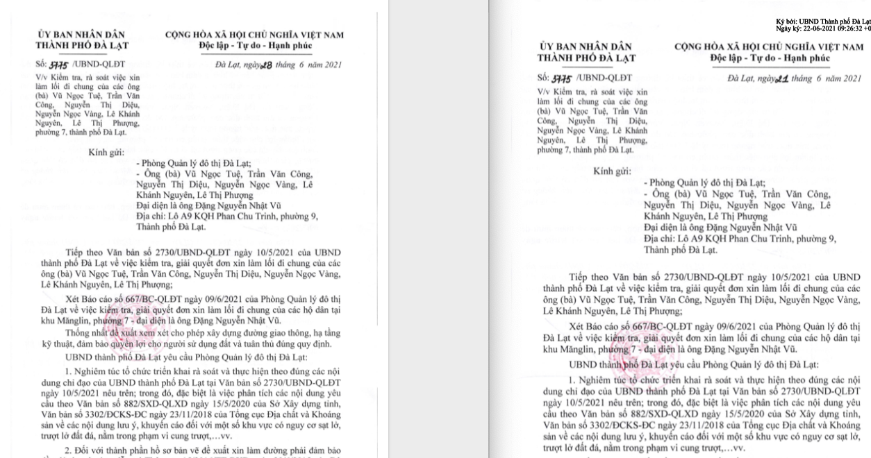 Công an điều tra nghi vấn làm giả văn bản cho mở đường ở Đà Lạt