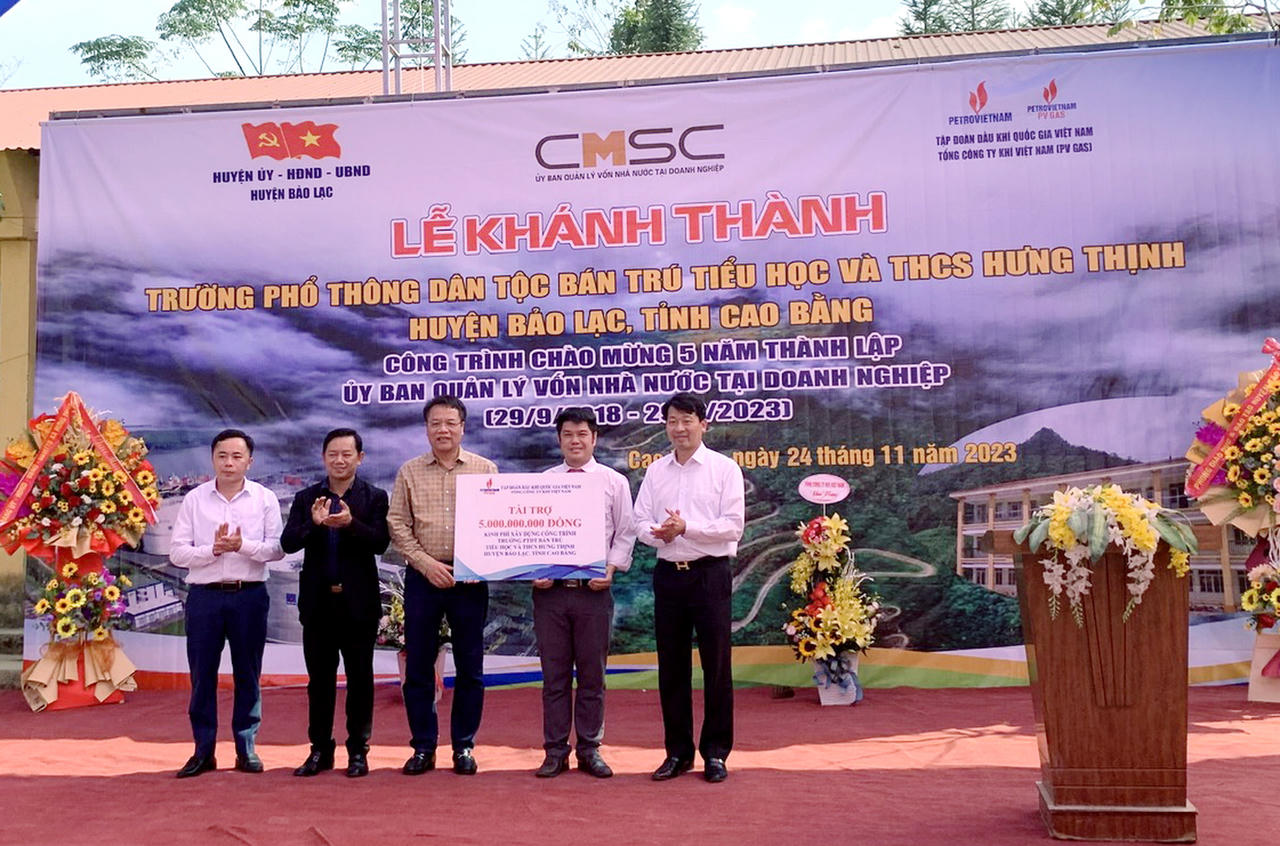 PV GAS tài trợ 5 tỷ đồng xây trường dân tộc bán trú tại tỉnh Cao Bằng
