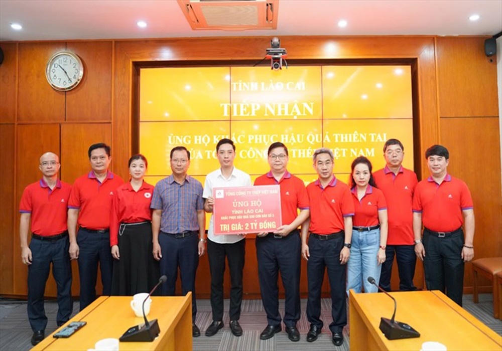 VNSTEEL ủng hộ 3 tỷ đồng hỗ trợ Lào Cai khắc phục bão số 3