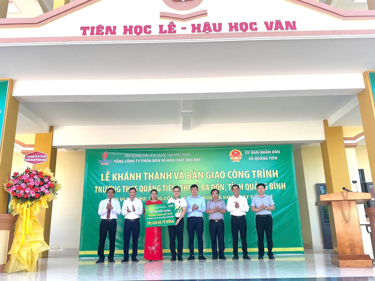 PVFCCo: Khánh thành, bàn giao Nhà lớp học và chức năng Trường THCS Quảng Tiên