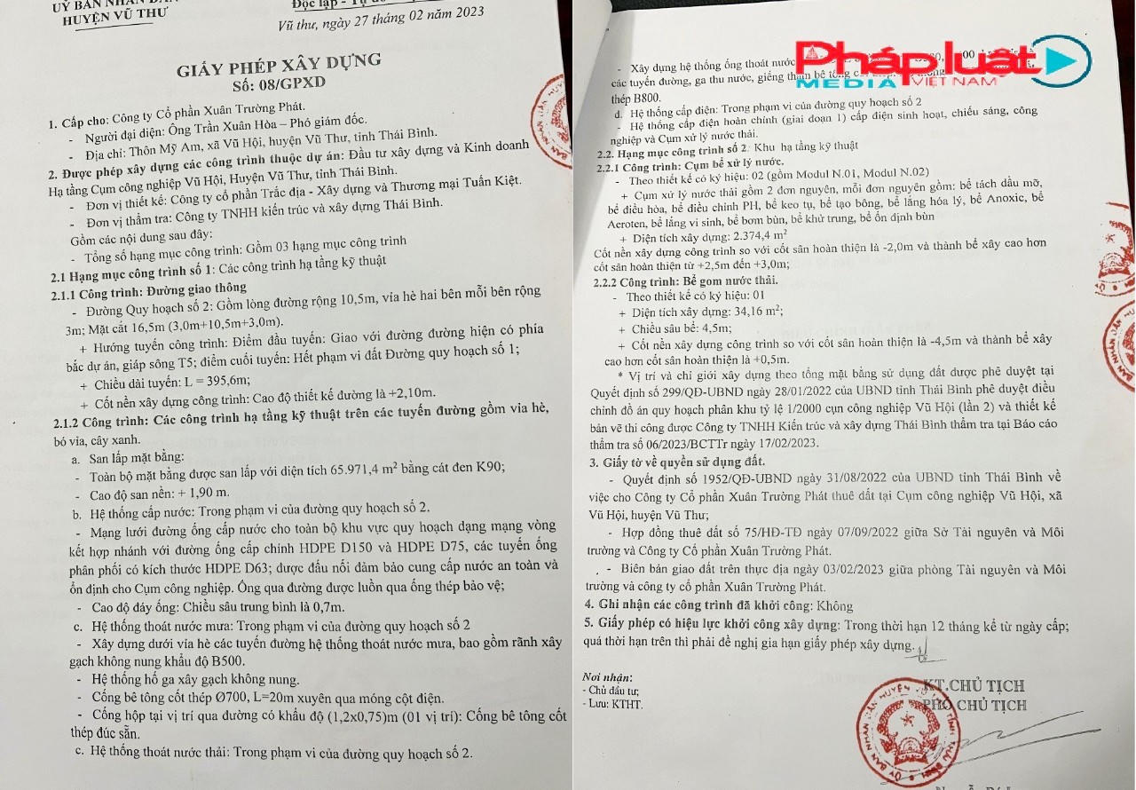 Vũ Thư (Thái Bình): Dự án đầu tư Cụm công nghiệp Vũ Hội đang được thực hiện theo đúng quy định của pháp luật
