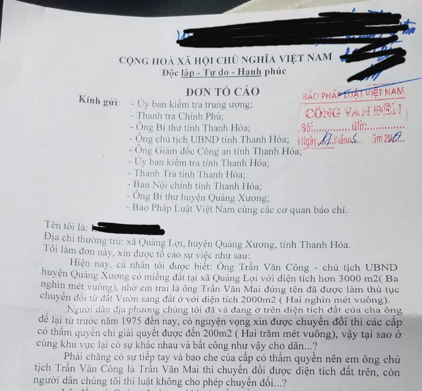 Thanh Hóa: chủ tịch huyện Quảng Xương bị tố sở hữu hàng loạt tài sản giá trị lớn không rõ ràng