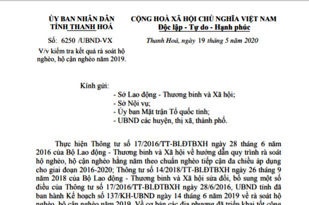 Lộ hàng loạt hộ nghèo không đúng, Thanh Hóa tổng kiểm tra, rà soát hộ nghèo, hộ cận nghèo