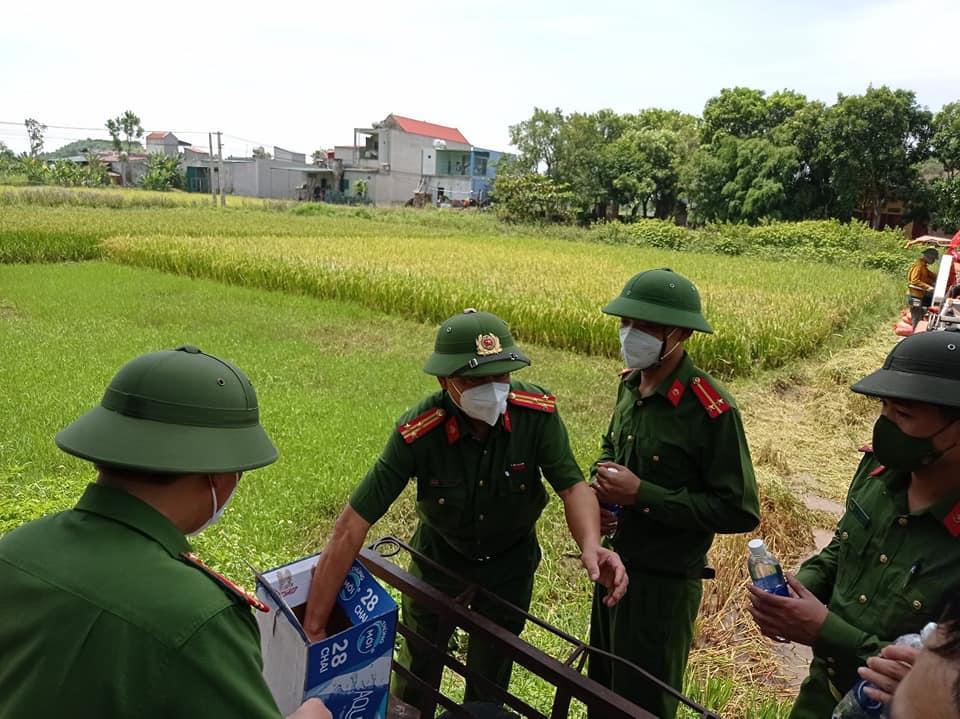 Bí thư huyện, Trưởng công an huyện xuống đồng gặt lúa giúp dân