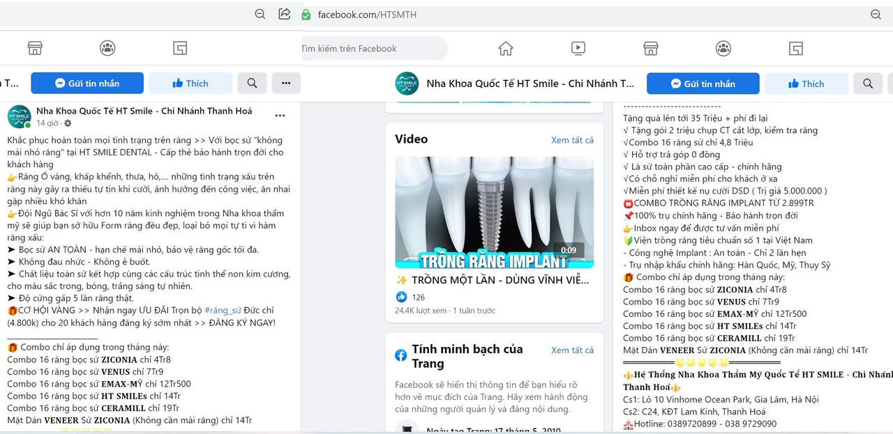 Thanh Hóa: Nha khoa Quốc tế HT SMILE chưa được Sở Y tế cấp phép hoạt động