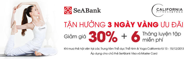 Ưu đãi dành riêng cho chủ thẻ SeABank tại Canifona Fitness & Yoga