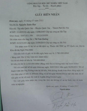 Đề nghị Công an Hà Nội làm rõ dấu hiệu vụ lừa đảo tại huyện Quốc Oai