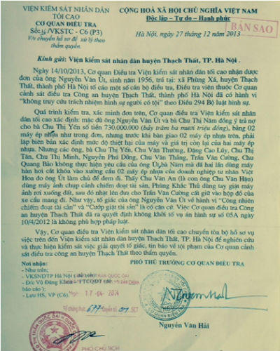 Hai vụ việc và dấu hiệu bất minh của Công an huyện Thạch Thất