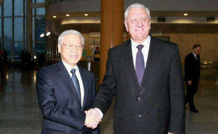 Tổng Bí thư Nguyễn Phú Trọng hội kiến với Thủ tướng Belarus