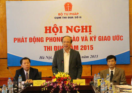 Cụm thi đua số II Bộ Tư pháp: Đoàn kết, sáng tạo, quyết tâm cao hưởng ứng phong trào thi đua năm 2015