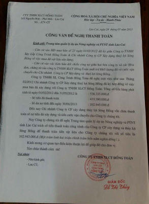 Cty CP Xây dựng Thủy lợi Sông Hồng: Nghi án “rút ruột” công trình?