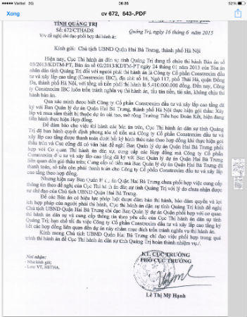 UBND quận Hai Bà Trưng (Hà Nội) làm khó Thi hành án Quảng Trị?