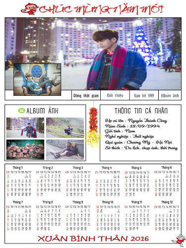 Nở rộ xu hướng tự làm lịch tết cá nhân