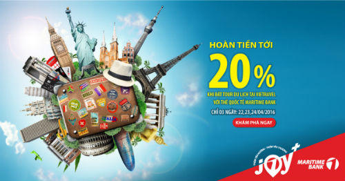 Hoàn tiền tới 3 triệu đồng cho chủ thẻ quốc tế Maritime Bank