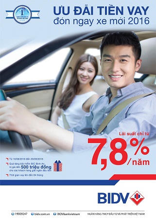 Vay ô tô nhận quà bảo hiểm từ BIDV