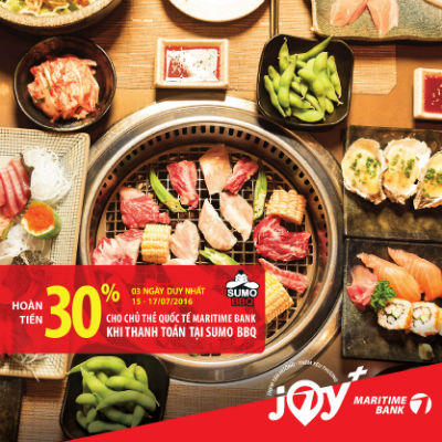 Ăn uống thả ga, hoàn tiền cực đã tới 30% với thẻ quốc tế Maritime Bank