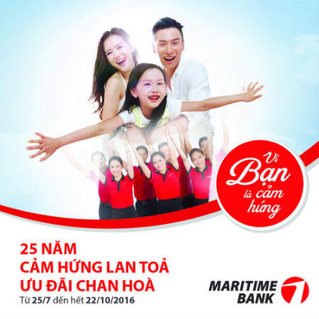 Maritime Bank: Hàng chục ngàn quà tặng hấp dẫn nhân sinh nhật 25 năm